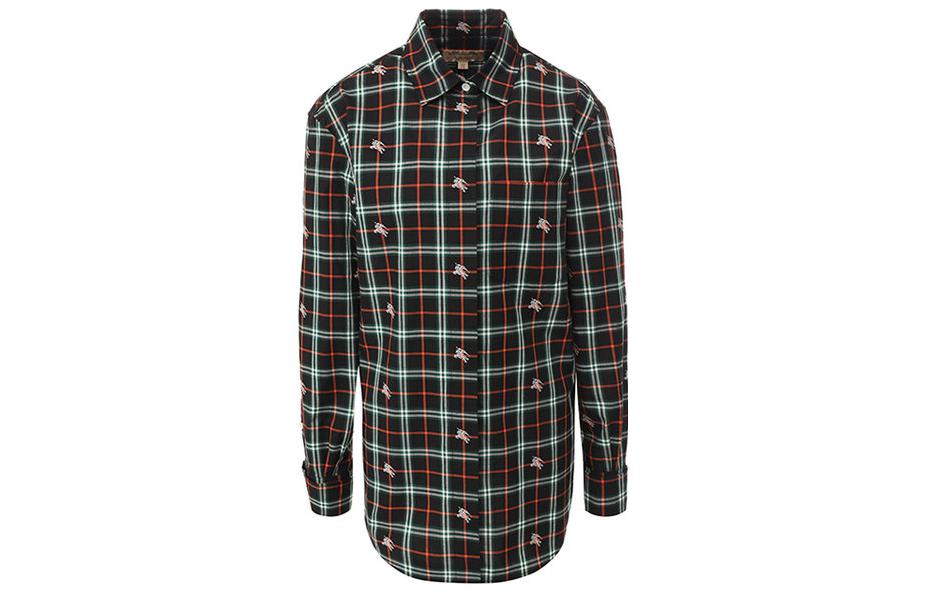 (Women) Burberry  Green Checkered Loose Fit Long Sleeve Shirt 80062861 圖 3