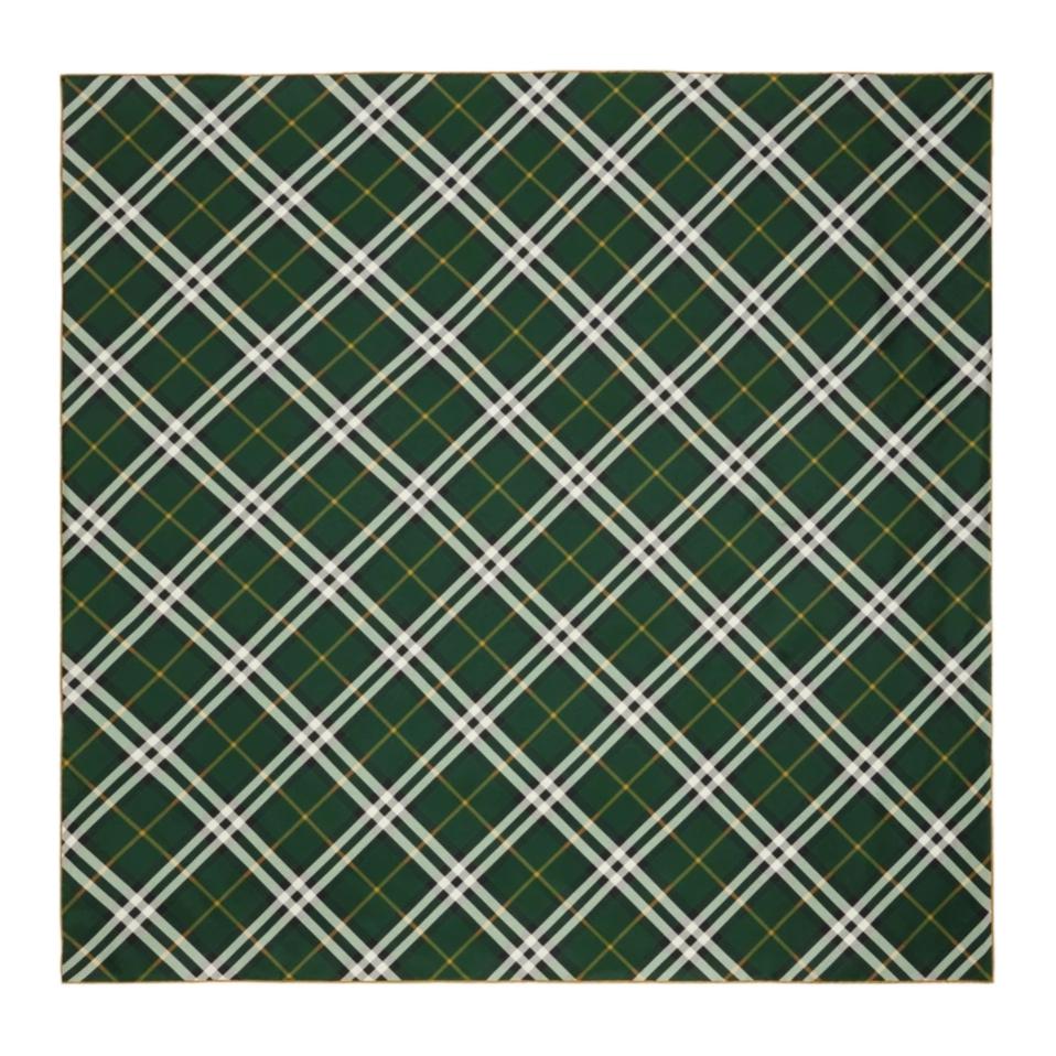 (Women) Burberry  Green Checkered Silk Scarf 80907871 圖 2