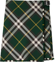 (Women) Burberry Green Plaid High-Waist Skirt with B Buckle Detail. 80830161 (Women) Burberry Green Plaid High-Waist Skirt with B Buckle Detail. 80830161