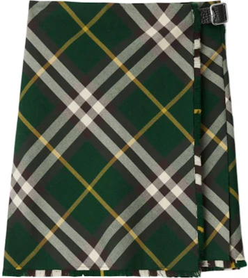 (Women) Burberry Green Plaid High-Waist Skirt with B Buckle Detail. 80830161 Order (Women) Burberry Green Plaid High-Waist Skirt with B Buckle Detail. 80830161
