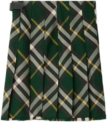 (Women) Burberry Green Plaid High-Waist Skirt with B Buckle Detail. 80830161 Lookbook (Women) Burberry Green Plaid High-Waist Skirt with B Buckle Detail. 80830161
