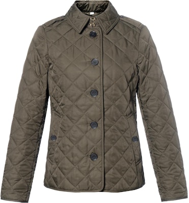 (W) Burberry Jaket Hijau Corak Berlian Berlapis Single-Breasted. 80658731 Buy (W) Burberry Jaket Hijau Corak Berlian Berlapis Single-Breasted. 80658731
