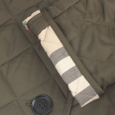 (W) Burberry Jaket Hijau Corak Berlian Berlapis Single-Breasted. 80658731 Shop (W) Burberry Jaket Hijau Corak Berlian Berlapis Single-Breasted. 80658731