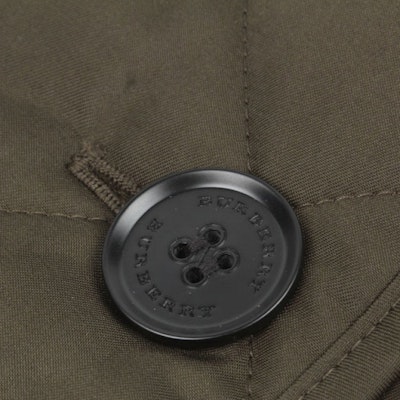 (W) Burberry Jaket Hijau Corak Berlian Berlapis Single-Breasted. 80658731 Details for (W) Burberry Jaket Hijau Corak Berlian Berlapis Single-Breasted. 80658731