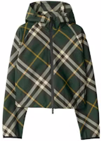 (Women) Burberry Green Striped Hooded Zip-Up Casual Jacket 80818891 (Women) Burberry Green Striped Hooded Zip-Up Casual Jacket 80818891