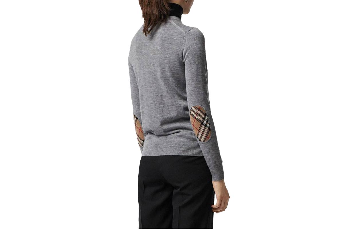 Lookbook (W) 博柏利 灰色格纹圆领长袖卫衣 80079741