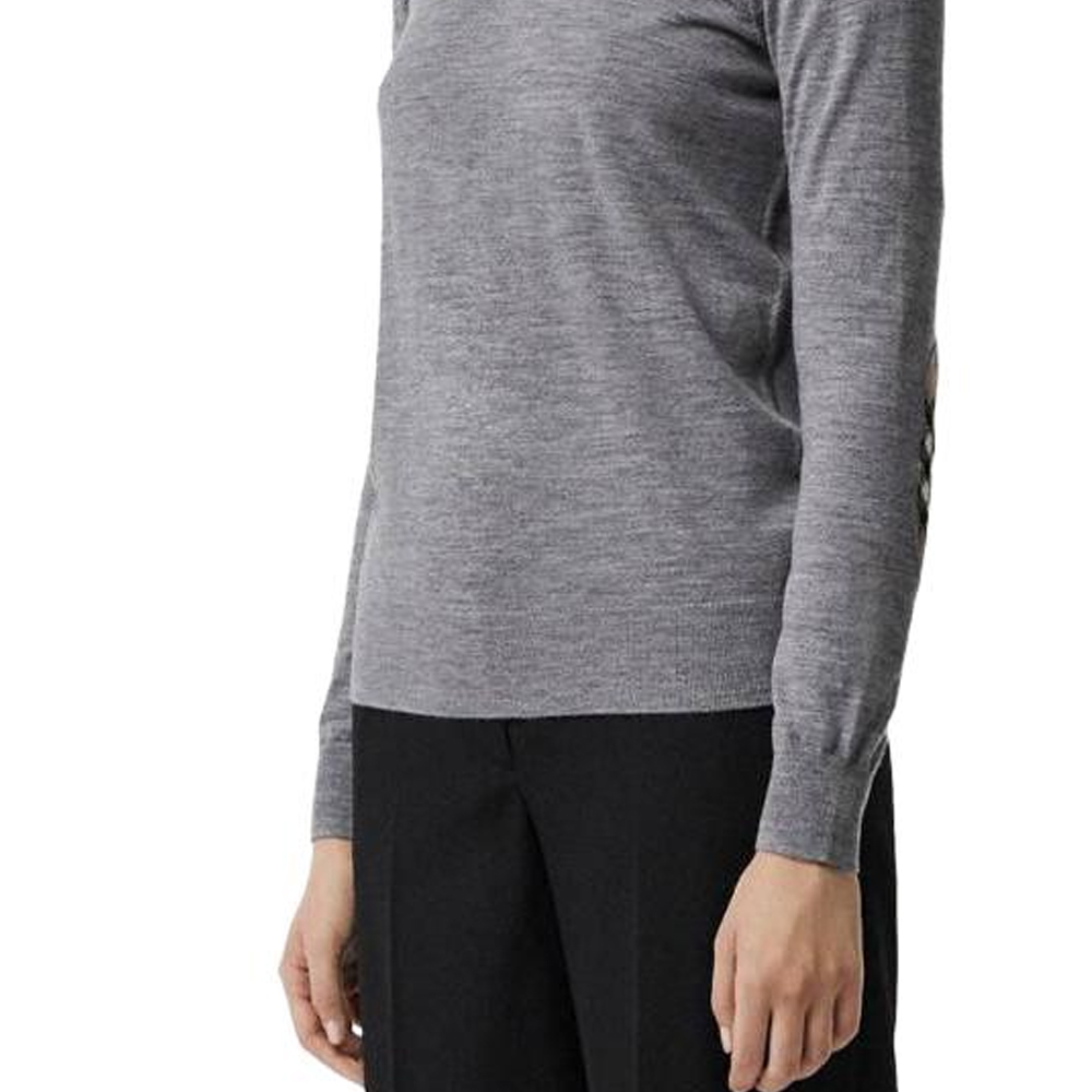 Purchase (W) 博柏利 灰色格纹圆领长袖卫衣 80079741