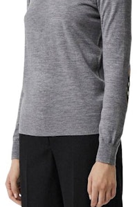 (W) 博柏利 灰色格纹圆领长袖卫衣 80079741 Purchase (W) 博柏利 灰色格纹圆领长袖卫衣 80079741