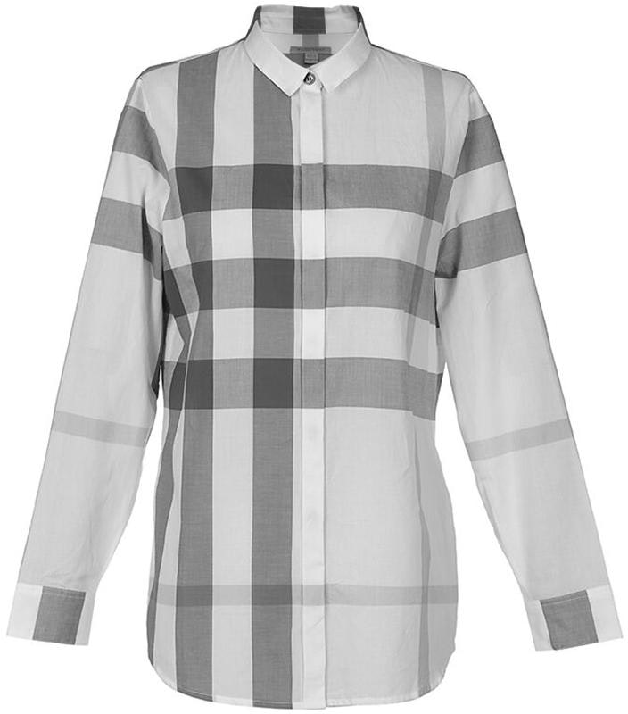 women-burberry-grey-checkered-long-sleeve-collared-shirt-40152481