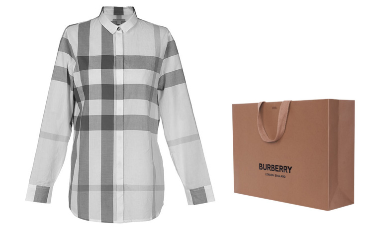 Purchase (W) 버버리 그레이 체크무늬 긴팔 셔츠 40152481