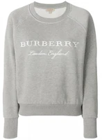 (Women) Burberry Grey Crewneck Sweatshirt with Logo Print Long Sleeves. 4056172 (Women) Burberry Grey Crewneck Sweatshirt with Logo Print Long Sleeves. 4056172