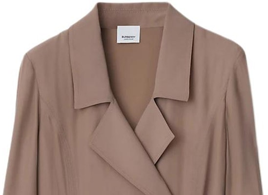 (W) 博柏利 灰色长袖腰带纯色连衣裙带西装领 80843041 Details for (W) 博柏利 灰色长袖腰带纯色连衣裙带西装领 80843041