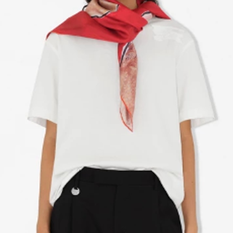 (Women) Burberry  Hand-Drawn Cranberry Silk Scarf. 80965941 圖 3