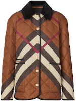 (Women) Burberry Herringbone Quilted Check Cotton Jacket Brown. 80554361 (Women) Burberry Herringbone Quilted Check Cotton Jacket Brown. 80554361