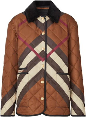 (W) Burberry Jaket Coklat Herringbone Quilted Check Cotton. 80554361 Buy (W) Burberry Jaket Coklat Herringbone Quilted Check Cotton. 80554361