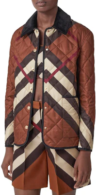 (W) Burberry Jaket Coklat Herringbone Quilted Check Cotton. 80554361 Shop (W) Burberry Jaket Coklat Herringbone Quilted Check Cotton. 80554361