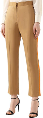 (Women) Burberry High-Waist Straight-Leg Casual Pants Light Beige 45604841 Purchase (Women) Burberry High-Waist Straight-Leg Casual Pants Light Beige 45604841