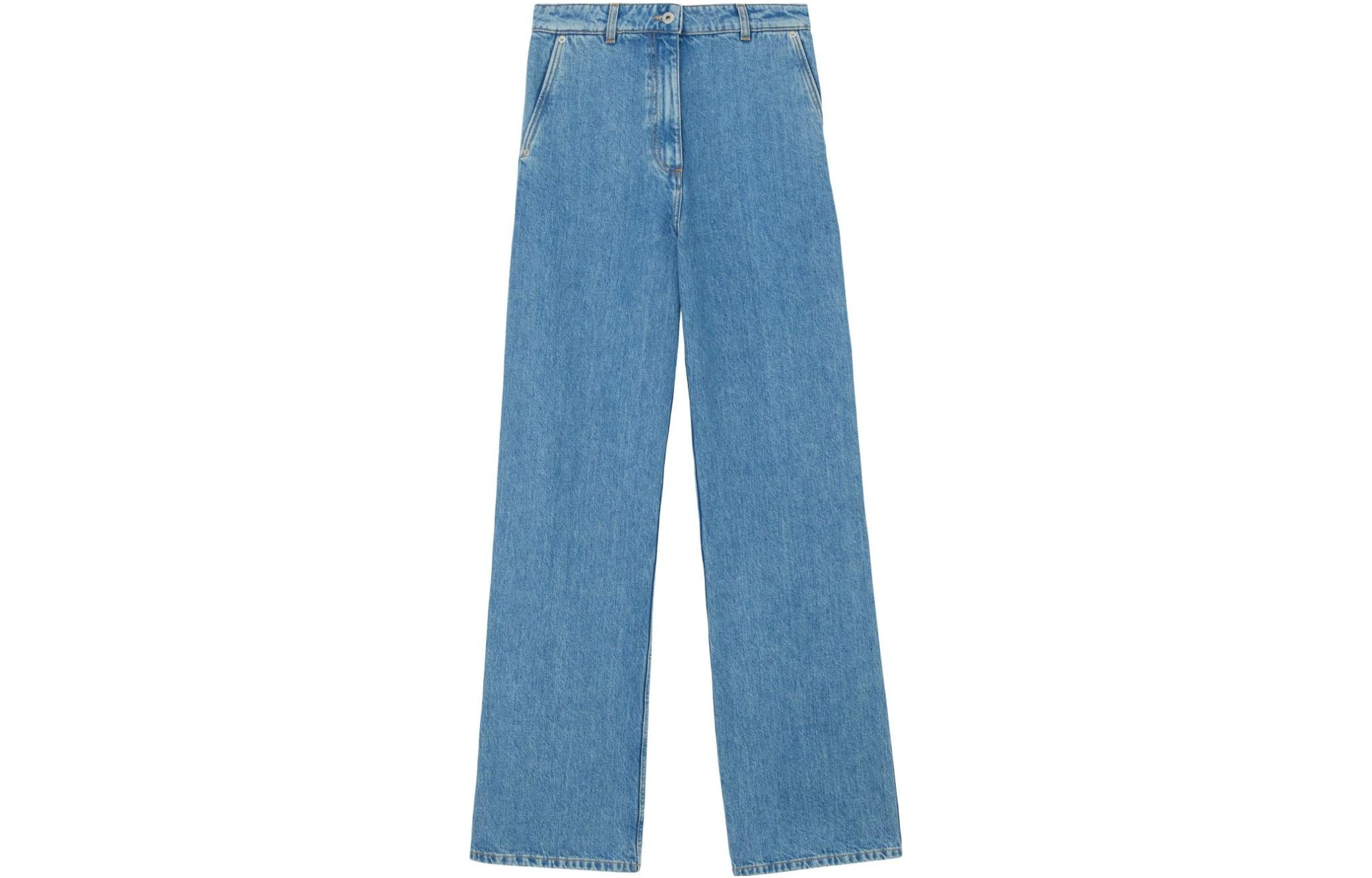 (Women) Burberry  High-Waisted Flared Blue Jeans - Solid Color 80731111