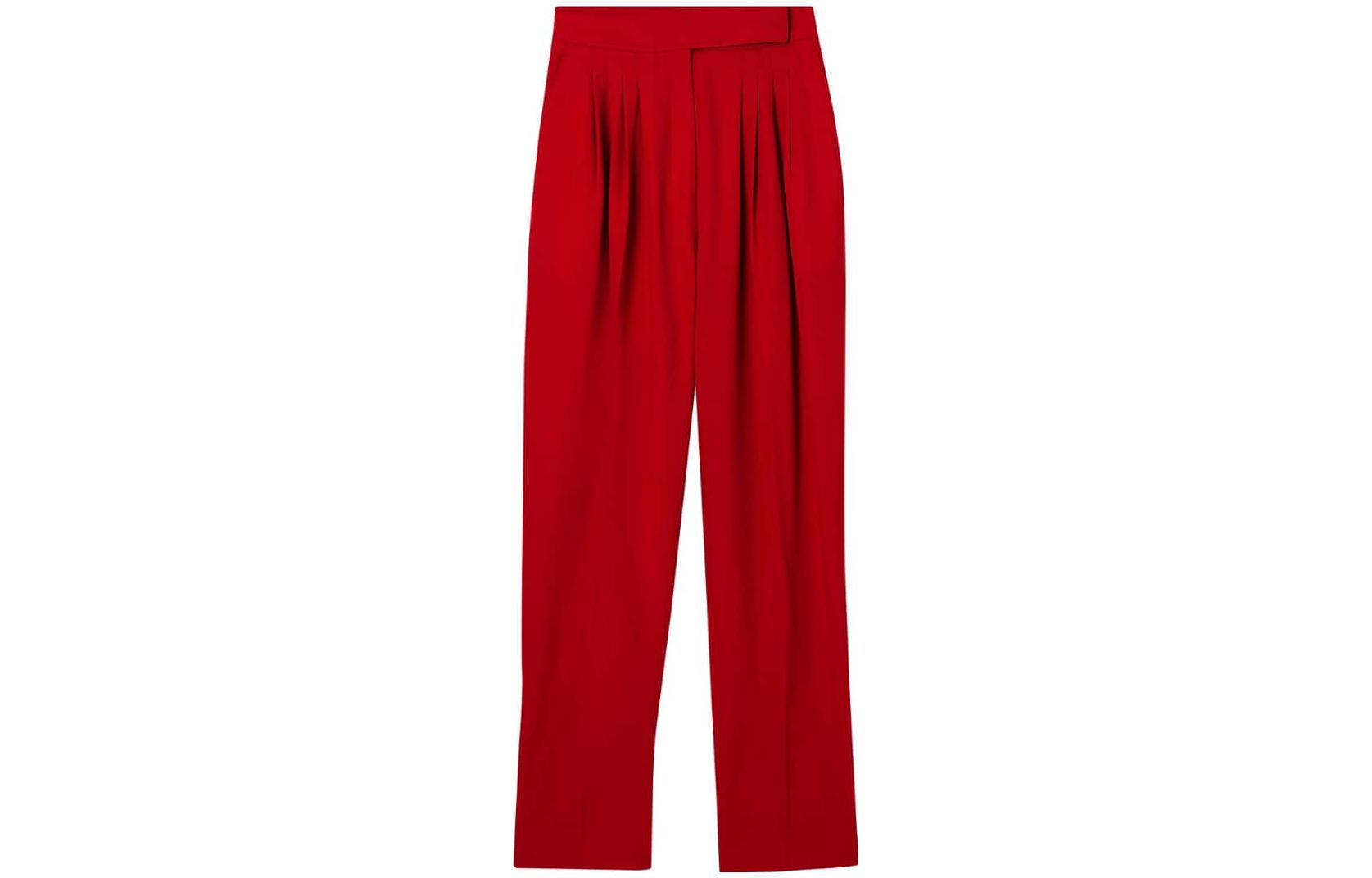 (Women) Burberry  High-Waisted Pleated Trousers Red. 80169071