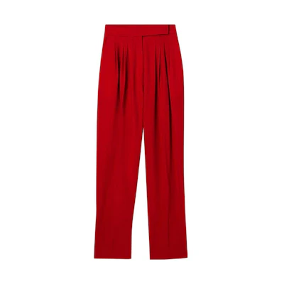 (Women) Burberry High-Waisted Pleated Trousers Red. 80169071