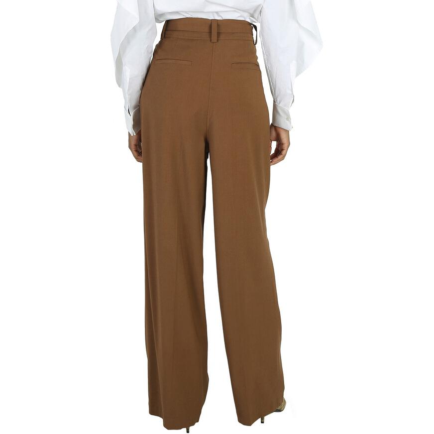 Purchase (W) Burberry Celana Panjang High-Waisted Wide Leg Walnut Brown Casual. 80411521
