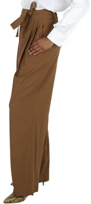 (W) Burberry Celana Panjang High-Waisted Wide Leg Walnut Brown Casual. 80411521 Details for (W) Burberry Celana Panjang High-Waisted Wide Leg Walnut Brown Casual. 80411521