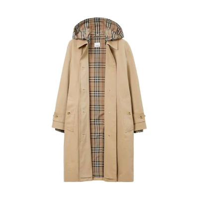 (Women) Burberry Honey Beige Mid-Length Trench Coat with Long Sleeves. 80726771