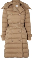 (Women) Burberry Hooded Double-Breasted Down Coat Khaki FW22 80578761 (Women) Burberry Hooded Double-Breasted Down Coat Khaki FW22 80578761