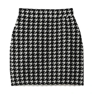 (Women) Burberry Houndstooth Mini Skirt Casual Black 80835911