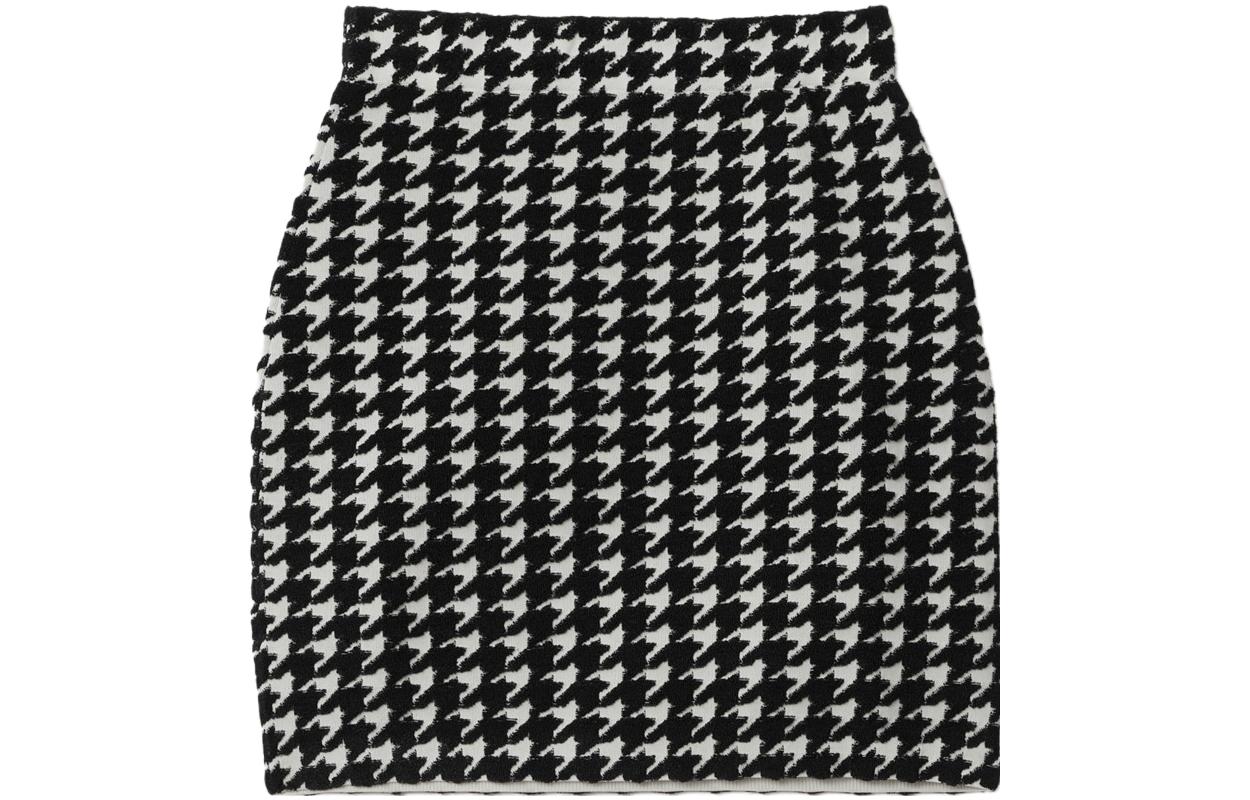 Lookbook (Women) Burberry  Houndstooth Mini Skirt Casual Black 80835911