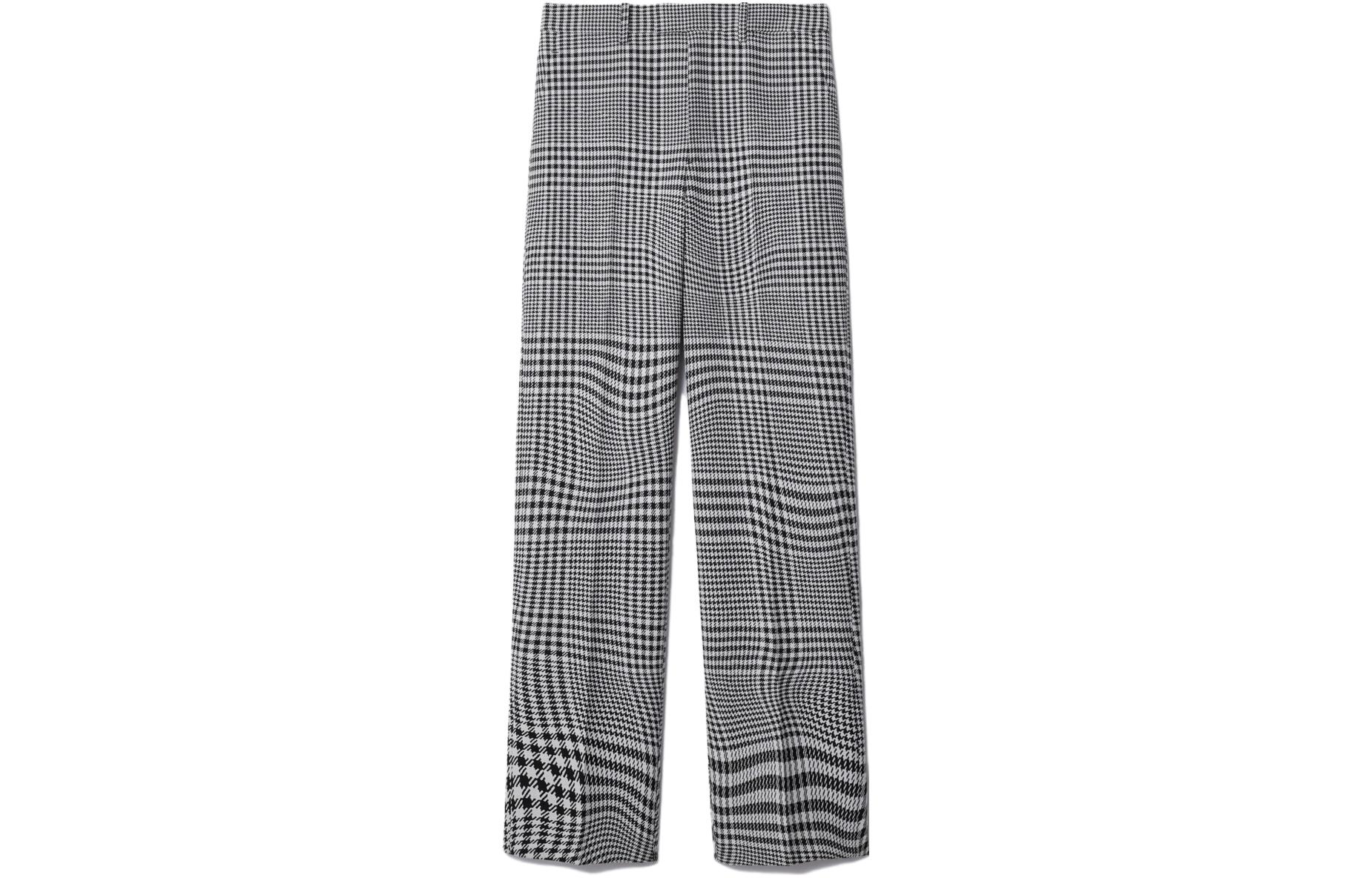 (Women) Burberry  Houndstooth Print Mid-Rise Straight-Leg Pants Multicolor. 80826721