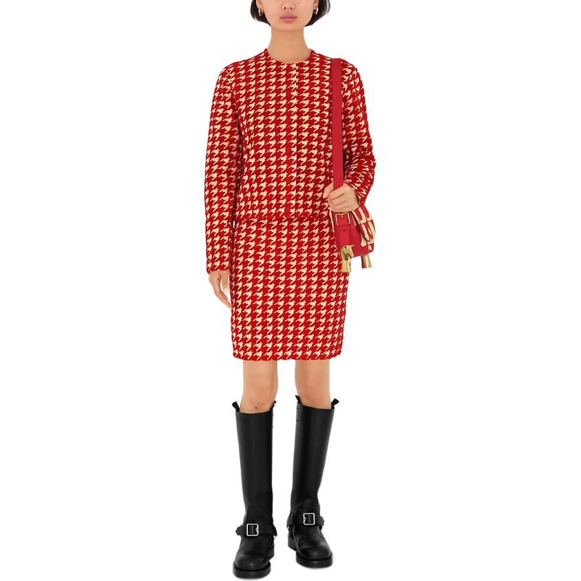 (Women) Burberry  Houndstooth Round Neck Long Sleeve Knit Sweater. 80808591 圖 11