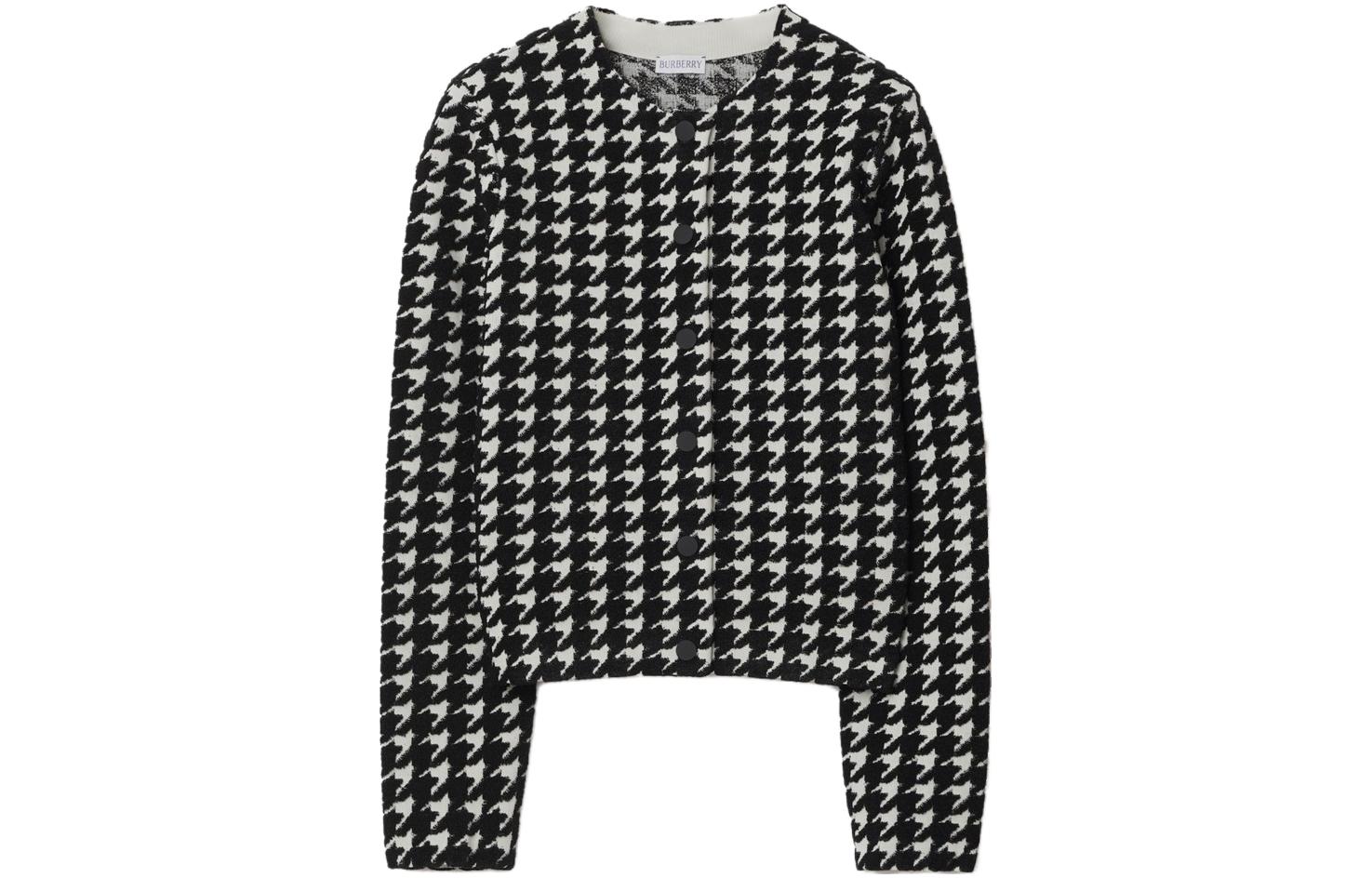 (Women) Burberry  Houndstooth Round Neck Long Sleeve Knit Sweater. 80808591 圖 2