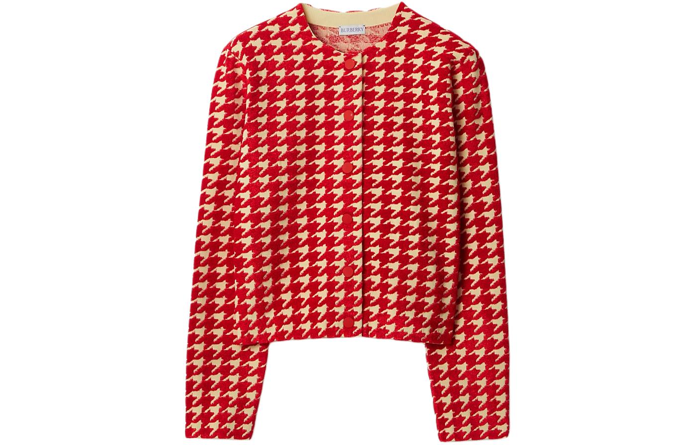 (Women) Burberry  Houndstooth Round Neck Long Sleeve Knit Sweater. 80808591 圖 9