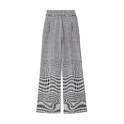 (Women) Burberry Houndstooth Wool Pocket Casual Pants - Black 80812521