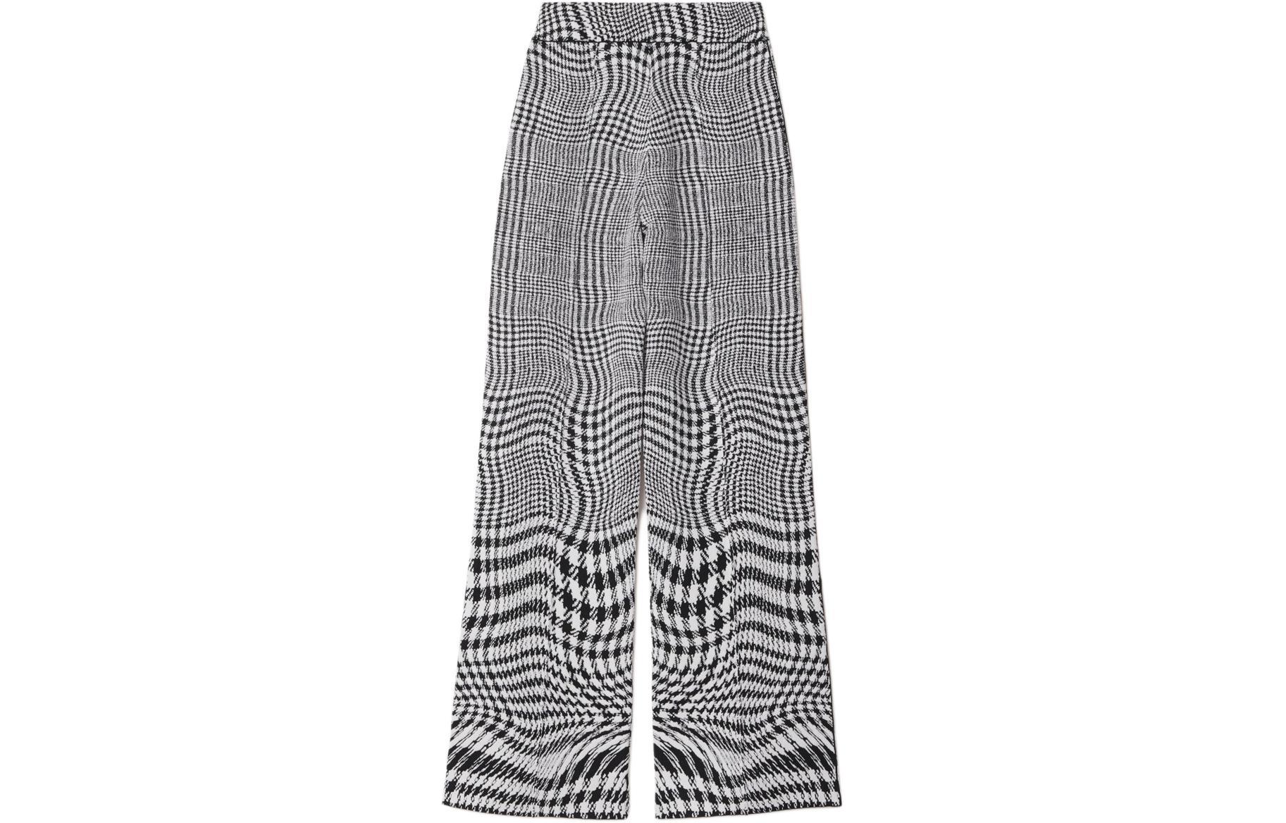 Lookbook (W) Burberry 千鳥格紋羊毛口袋休閒長褲 - 黑色 80812521