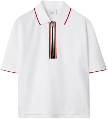 (Women) Burberry Iconic Stripe Short Sleeve Polo Shirt - White 80844261 Buy (Women) Burberry Iconic Stripe Short Sleeve Polo Shirt - White 80844261