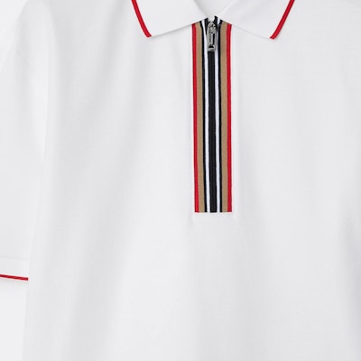 (Women) Burberry Iconic Stripe Short Sleeve Polo Shirt - White 80844261 Purchase (Women) Burberry Iconic Stripe Short Sleeve Polo Shirt - White 80844261