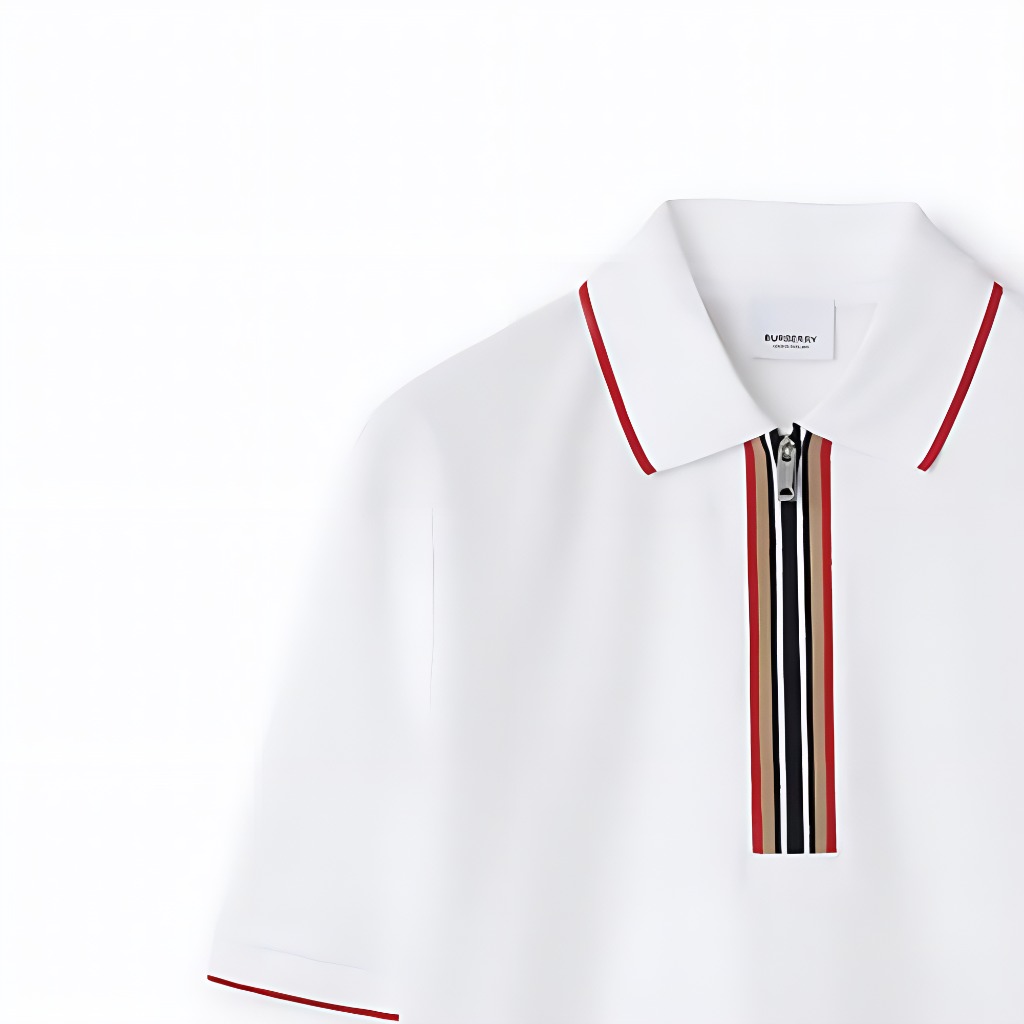 Sizing (Women) Burberry  Iconic Stripe Short Sleeve Polo Shirt - White 80844261