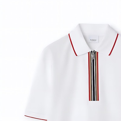 (Women) Burberry Iconic Stripe Short Sleeve Polo Shirt - White 80844261 Sizing (Women) Burberry Iconic Stripe Short Sleeve Polo Shirt - White 80844261