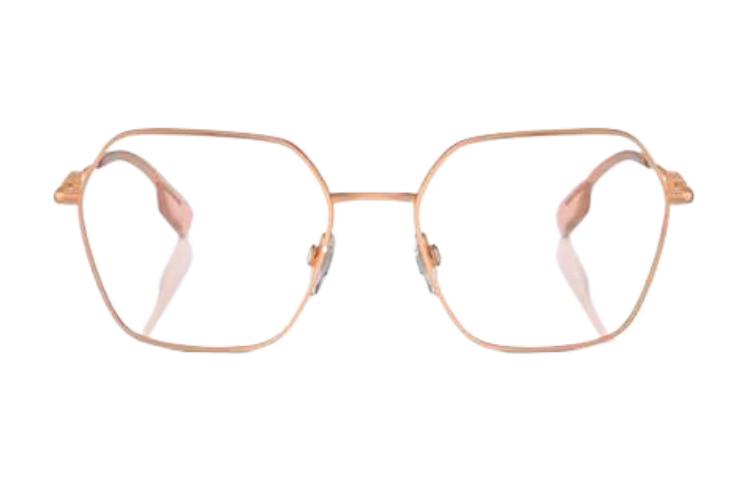 (Women) Burberry  Irregular Gold Metal Optical Glasses with Logo Detail. BE13811337