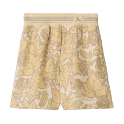 (Women) Burberry Ivy Duck Print Elastic Waist Casual Shorts Linen Color. 80918001