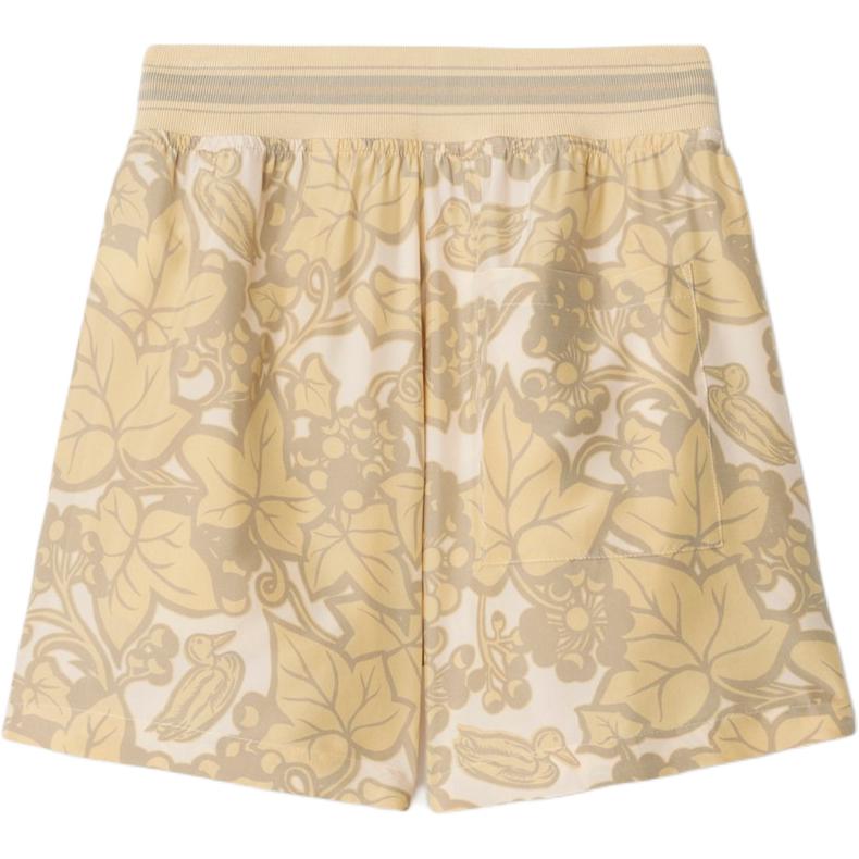 Lookbook (W) 博柏利常春藤鸭印花弹力腰休闲短裤亚麻色 80918001