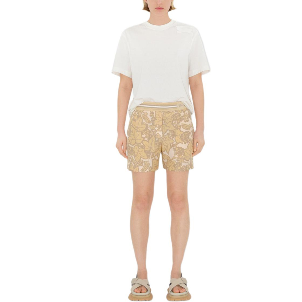 Shop (W) 博柏利常春藤鸭印花弹力腰休闲短裤亚麻色 80918001