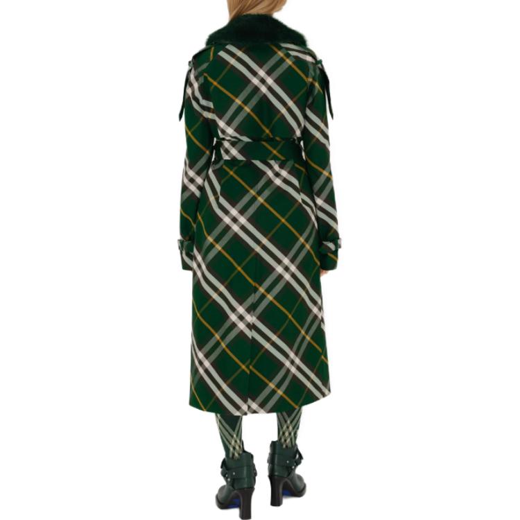 Purchase (W) 博柏利常春藤绿色格纹腰带长款风衣 80821651