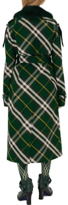 (W) 博柏利常春藤绿色格纹腰带长款风衣 80821651 Purchase (W) 博柏利常春藤绿色格纹腰带长款风衣 80821651