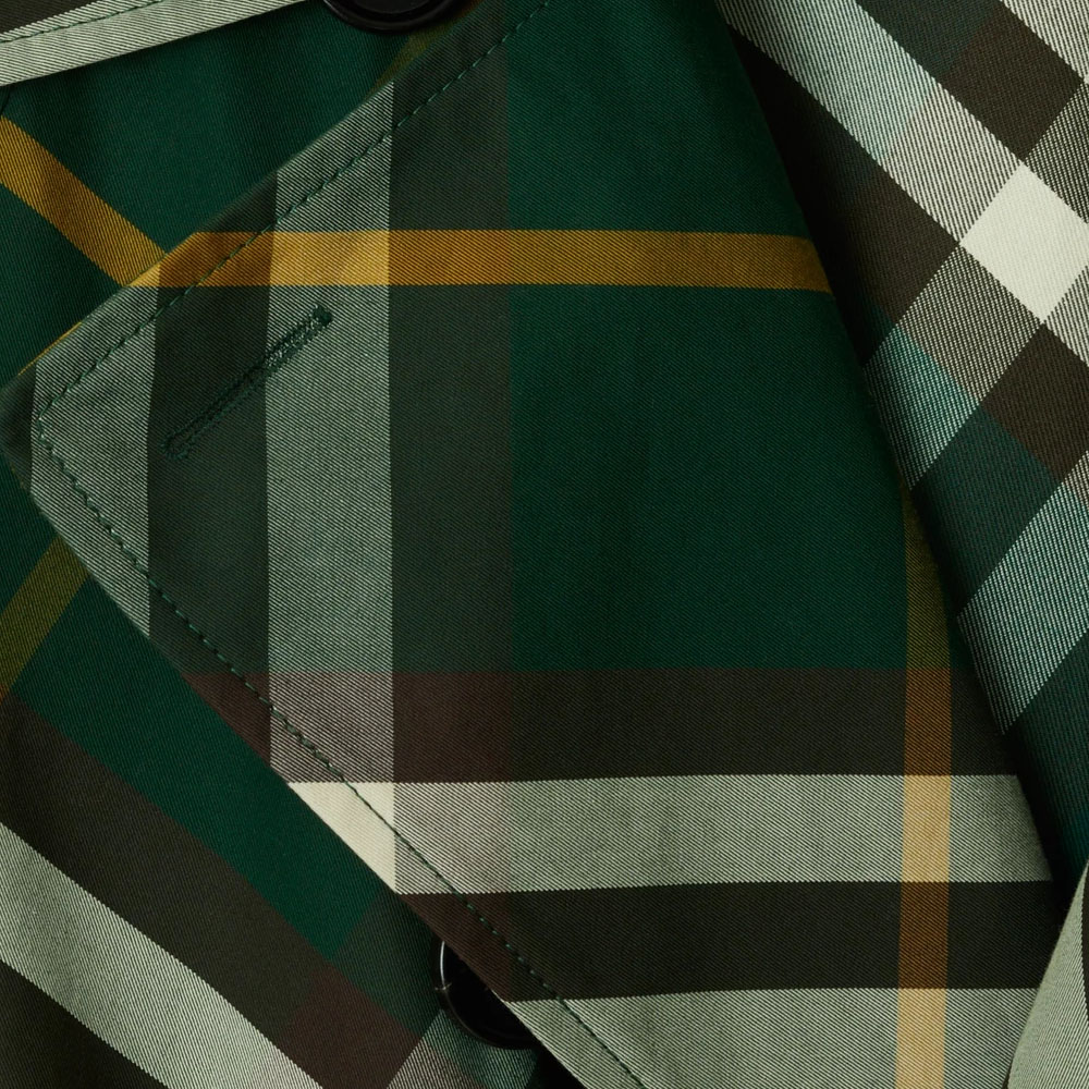 Cheap (W) 博柏利常春藤绿色格纹腰带长款风衣 80821651