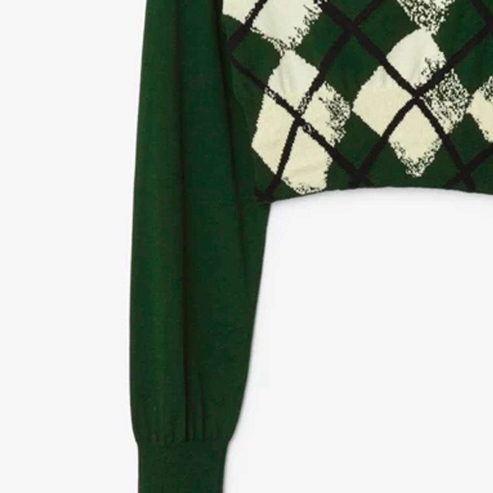 Sizing (W) Burberry Ivy Green Slim Fit Corak Quilted Baju Sejuk Rajutan. 80811381