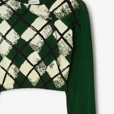 (W) Burberry Ivy Green Slim Fit Corak Quilted Baju Sejuk Rajutan. 80811381 Cheap (W) Burberry Ivy Green Slim Fit Corak Quilted Baju Sejuk Rajutan. 80811381