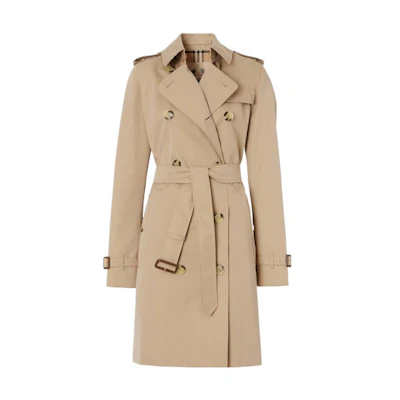 (Women) Burberry Kensington Trench Coat FW22 Classic Double-Breasted Khaki. 80580281